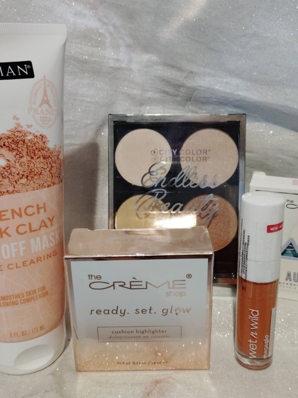 Mixed Makeup, Cosmetics Bundle Highlighters The Creme Shop, Garnier, Freeman Lot